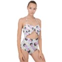 Pattern Pastel Drawing Art Scallop Top Cut Out Swimsuit View1