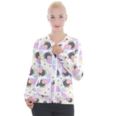 Pattern Pastel Drawing Art Casual Zip Up Jacket by Uceng