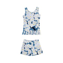 Flower Flora Decoration Pattern Kids  Boyleg Swimsuit by Uceng