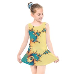 Fractal Art Fractals Digital Art Kids  Skater Dress Swimsuit by Uceng