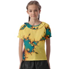Fractal Art Fractals Digital Art Kids  Frill Chiffon Blouse by Uceng