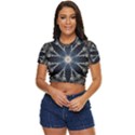 Mandala Ornament Background Side Button Cropped Tee View1