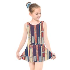 Books Shelf Library Book Shelf Kids  Skater Dress Swimsuit by Uceng