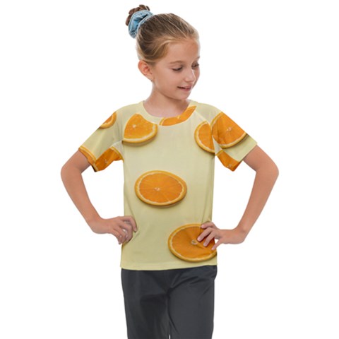 Fruite Orange Kids  Mesh Piece Tee by artworkshop