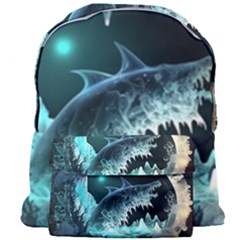 Sculpture Dinosaur Shark Frozen Winter Fantasy Giant Full Print Backpack by Ravend