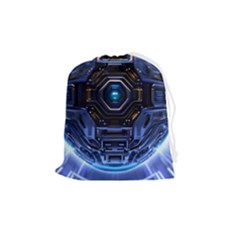 Ai Generated Digital Technology Computer Internet Drawstring Pouch (medium) by Ravend