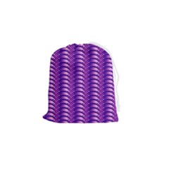 Purple Textile Vibrant Decor 3d Drawstring Pouch (small) by Ravend