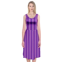 Purple Textile Vibrant Decor 3d Midi Sleeveless Dress by Ravend