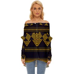Abstract Antique Architecture Art Artistic Artwork Off Shoulder Chiffon Pocket Shirt by Ravend