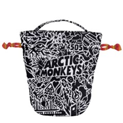 Arctic Monkeys Digital Wallpaper Pattern No People Creativity Drawstring Bucket Bag by Sudhe