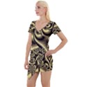 Background Fractal Sample Fantasy Texture Design Short Sleeve Asymmetric Mini Dress View1