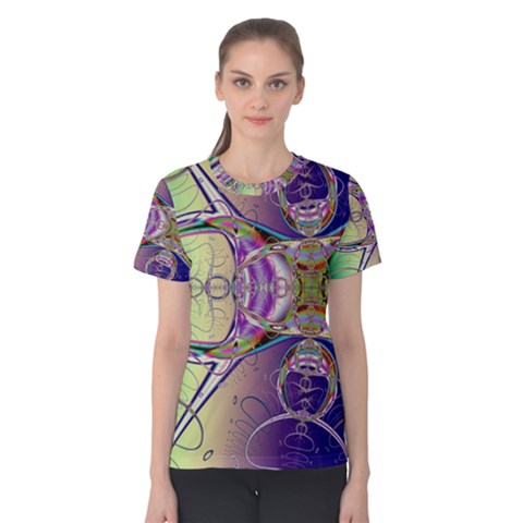 Fractal Abstract Digital Art Art Colorful Women s Cotton Tee by Ravend