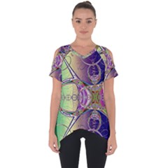 Fractal Abstract Digital Art Art Colorful Cut Out Side Drop Tee by Ravend