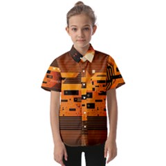 Technology Design Tech Computer Future Business Kids  Short Sleeve Shirt by Ravend