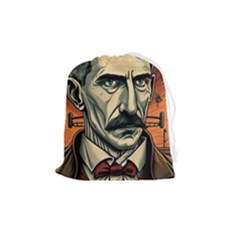 Ai Generated Nikola Tesla Tesla Nikolas Electricity Drawstring Pouch (medium) by danenraven