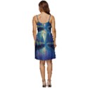Oil Painting Night Scenery Fantasy V-Neck Pocket Summer Dress  View4