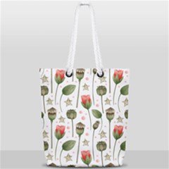 Poppies Red Poppies Red Flowers Full Print Rope Handle Tote (small) by Ravend