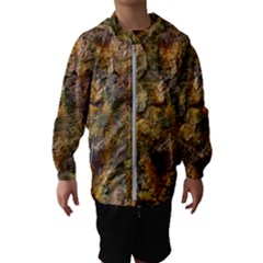 Rusty Orange Abstract Surface Kids  Hooded Windbreaker by dflcprintsclothing
