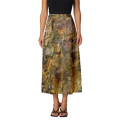 Rusty Orange Abstract Surface Classic Midi Chiffon Skirt by dflcprintsclothing