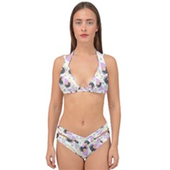 Pattern Pastel Drawing Art Double Strap Halter Bikini Set by Ravend