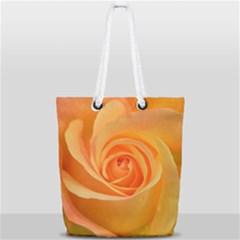 Flower Plant Rose Nature Garden Orange Macro Full Print Rope Handle Tote (small) by Ravend