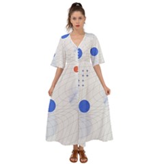 Computer Network Technology Digital Science Fiction Kimono Sleeve Boho Dress by Ravend