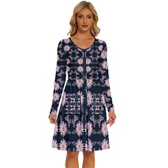 Flowers Daisies Spring Summer Bloom Botanical Long Sleeve Dress With Pocket by Ravend