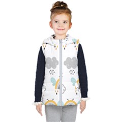 Art Pattern Design Wallpaper Background Print Kids  Hooded Puffer Vest by Ravend