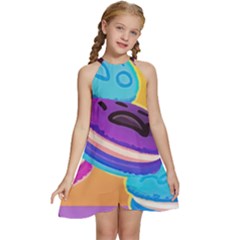 Cookies Chocolate Cookies Sweets Snacks Baked Goods Food Kids  Halter Collar Waist Tie Chiffon Dress by Ravend