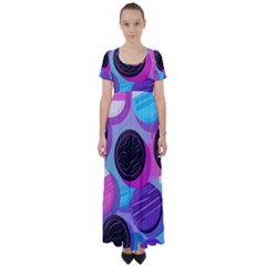 Cookies Chocolate Cookies Sweets Snacks Baked Goods High Waist Short Sleeve Maxi Dress by Ravend