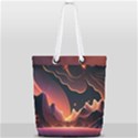 Fire Flame Burn Hot Heat Light Burning Orange Full Print Rope Handle Tote (Small) View1