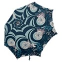 Flowers Pattern Floral Ocean Abstract Digital Art Hook Handle Umbrellas (Large) View2