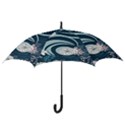 Flowers Pattern Floral Ocean Abstract Digital Art Hook Handle Umbrellas (Large) View3