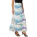 Rainbow Fun Cute Minimal Doodle Drawing Arts Tiered Ruffle Maxi Skirt View3