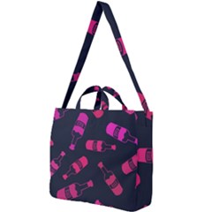 Wine Wine Bottles Background Graphic Square Shoulder Tote Bag by Ravend