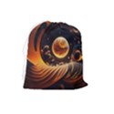 Ai Generated Swirl Space Design Fractal Light Abstract Drawstring Pouch (Large) View2