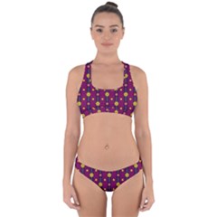 Purple Background Graphic Decor Backdrop Design Art Cross Back Hipster Bikini Set by Ravend