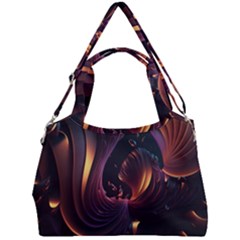 Ai Generated Swirls Space Design Fractal Light 3d Art Pattern Double Compartment Shoulder Bag by Ravend