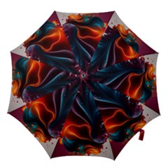 Ai Generated Swirl Splash Blaze Design Art Hook Handle Umbrellas (large) by Ravend
