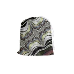 Fractal Background Pattern Texture Abstract Design Art Drawstring Pouch (medium) by Ravend