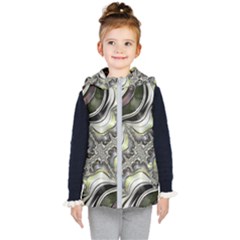 Fractal Background Pattern Texture Abstract Design Art Kids  Hooded Puffer Vest by Ravend