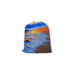 Summer Sunset At The Beach Drawstring Pouch (xs) by GardenOfOphir