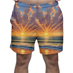 Waves At Sunset Men s Shorts by GardenOfOphir