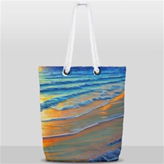 Modern Sunset Over The Ocean Full Print Rope Handle Tote (small) by GardenOfOphir