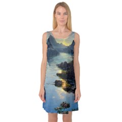 Incredible Sunset Sleeveless Satin Nightdress by GardenOfOphir
