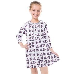 Happy Hound Funny Cute Gog Pattern Kids  Quarter Sleeve Shirt Dress by dflcprintsclothing