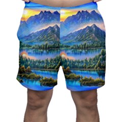 Stunning Sunset By The Lake Men s Shorts by GardenOfOphir