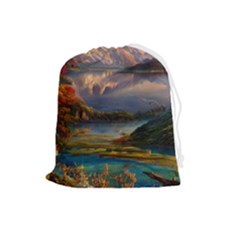 Summer Sunset Drawstring Pouch (large) by GardenOfOphir