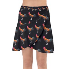 Background Pattern Chicken Fowl Cockerel Livestock Wrap Front Skirt by Ravend