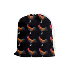 Background Pattern Chicken Fowl Cockerel Livestock Drawstring Pouch (large) by Ravend